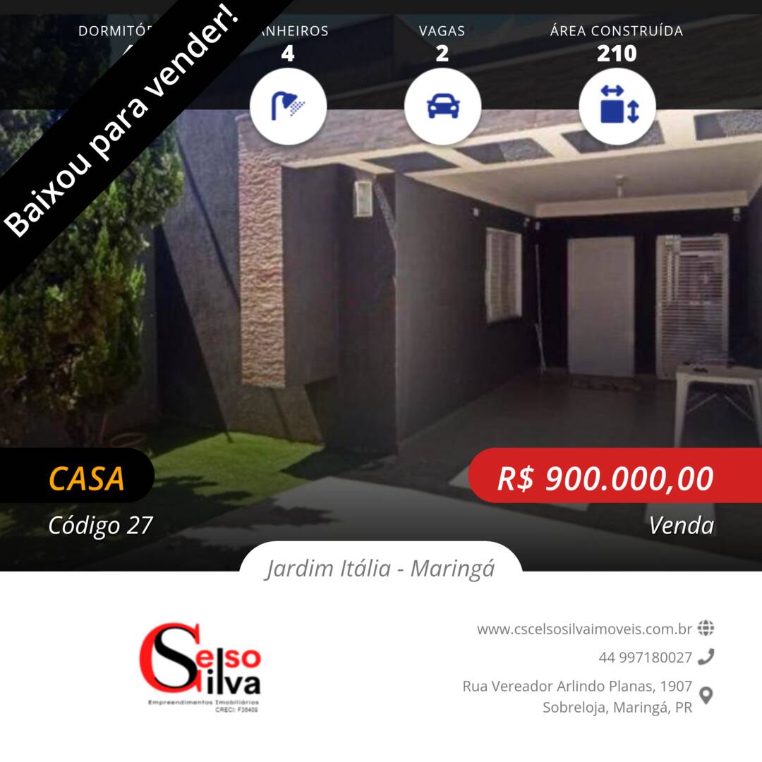 #27 - Casa para Venda em Maringá - PR